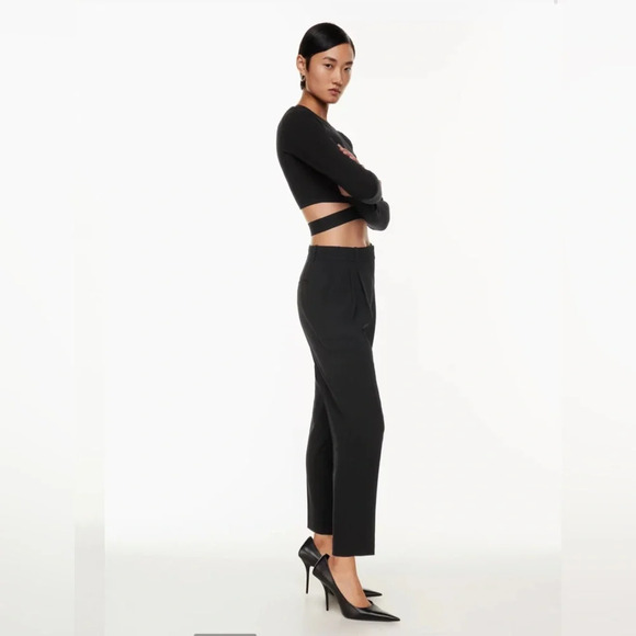 Aritzia Babaton Vogue Pants in Black Size 6 - High Rise Ankle Length TrueCrepe - Picture 4 of 14